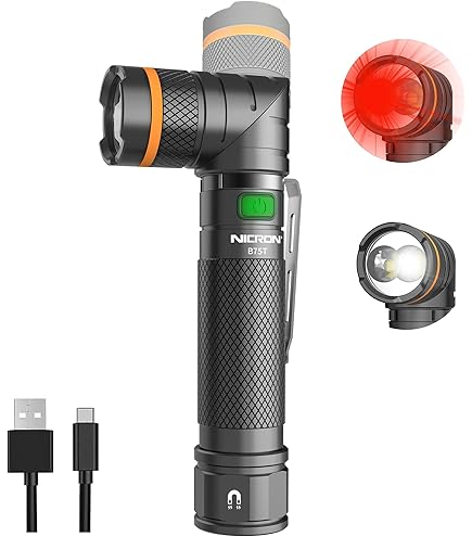 NICRON Flashlights,Rechargeable Magnetic LED Flashlights,1200 High